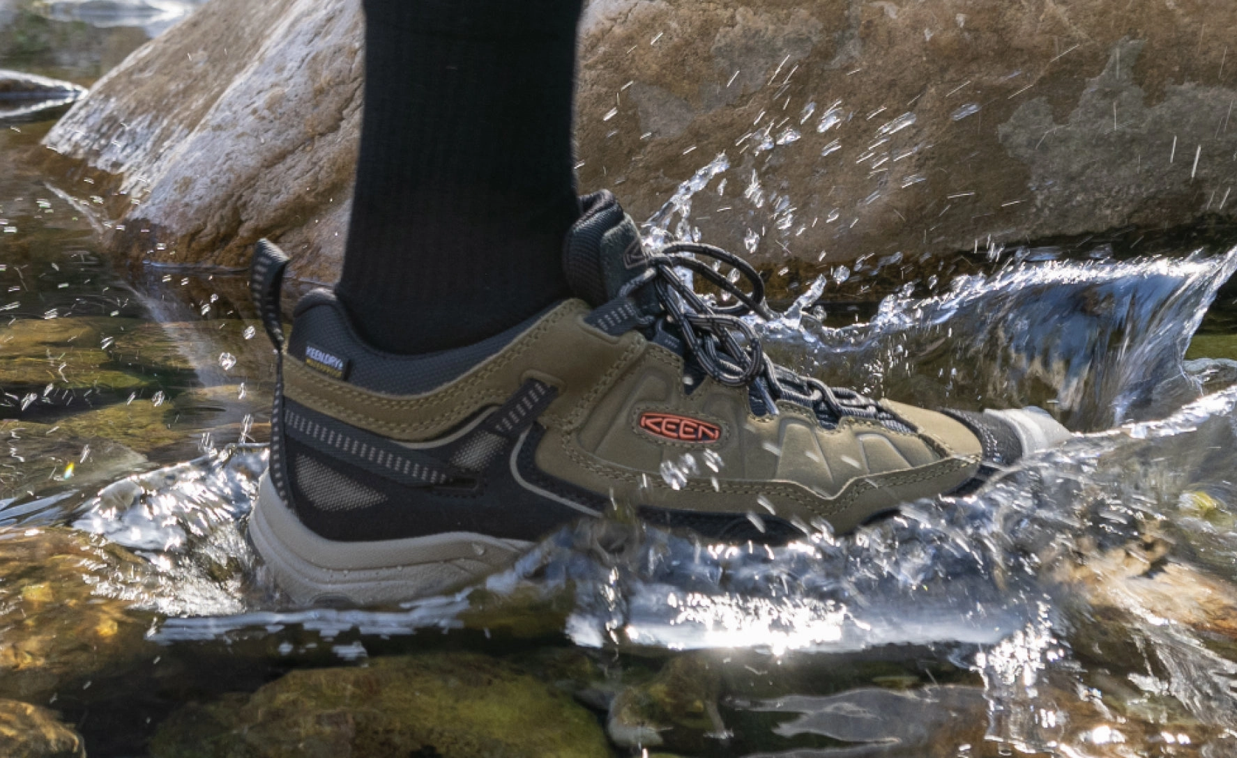 Men's Targhee IV Wide Waterproof Hiking Shoe  |  Sea Turtle/Roasted Pecan