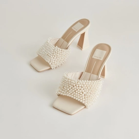 NANDY PEARL HEELS VANILLA PEARLS