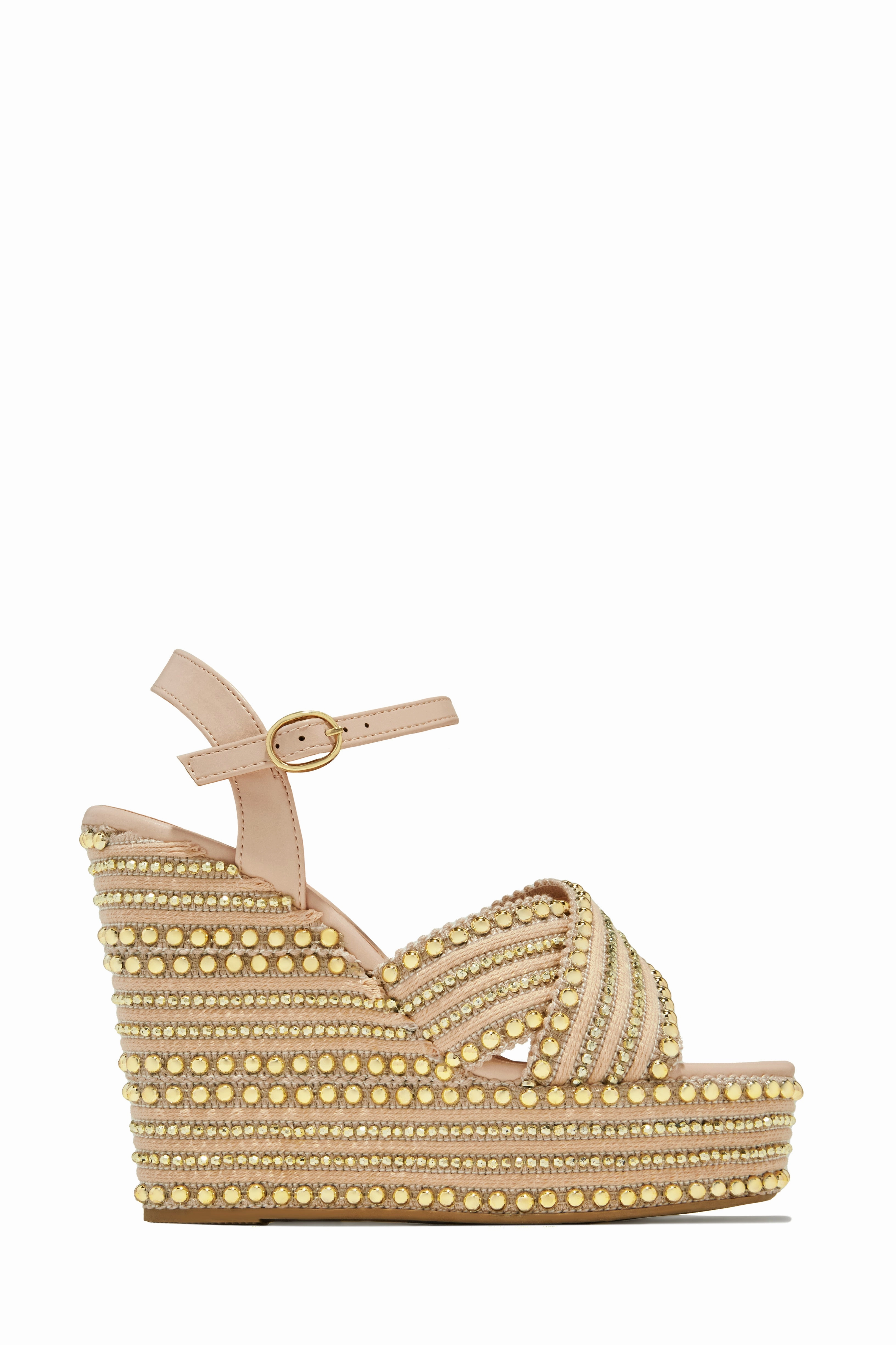 Nelo Platform Wedges - Nude