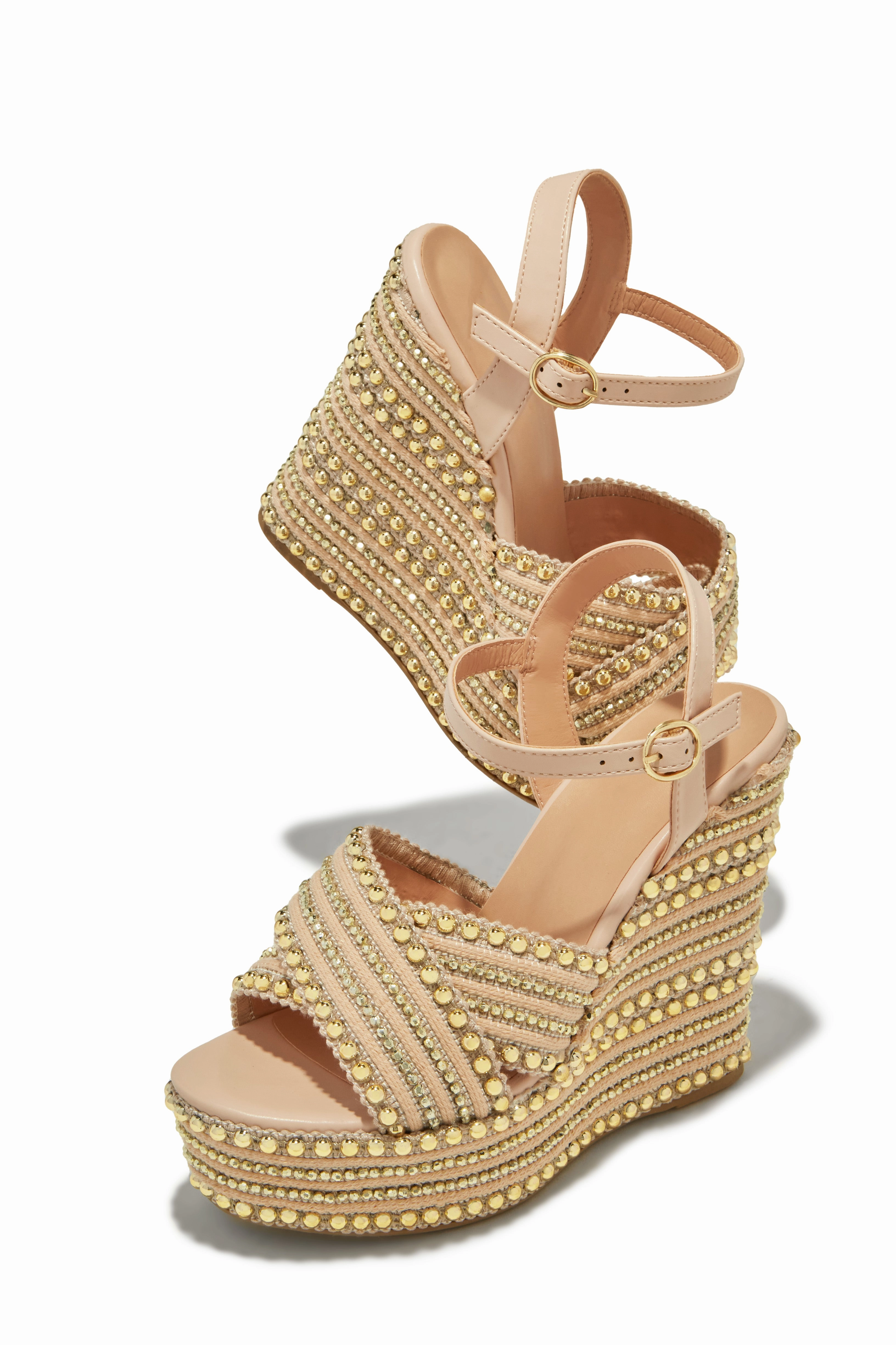 Nelo Platform Wedges - Nude