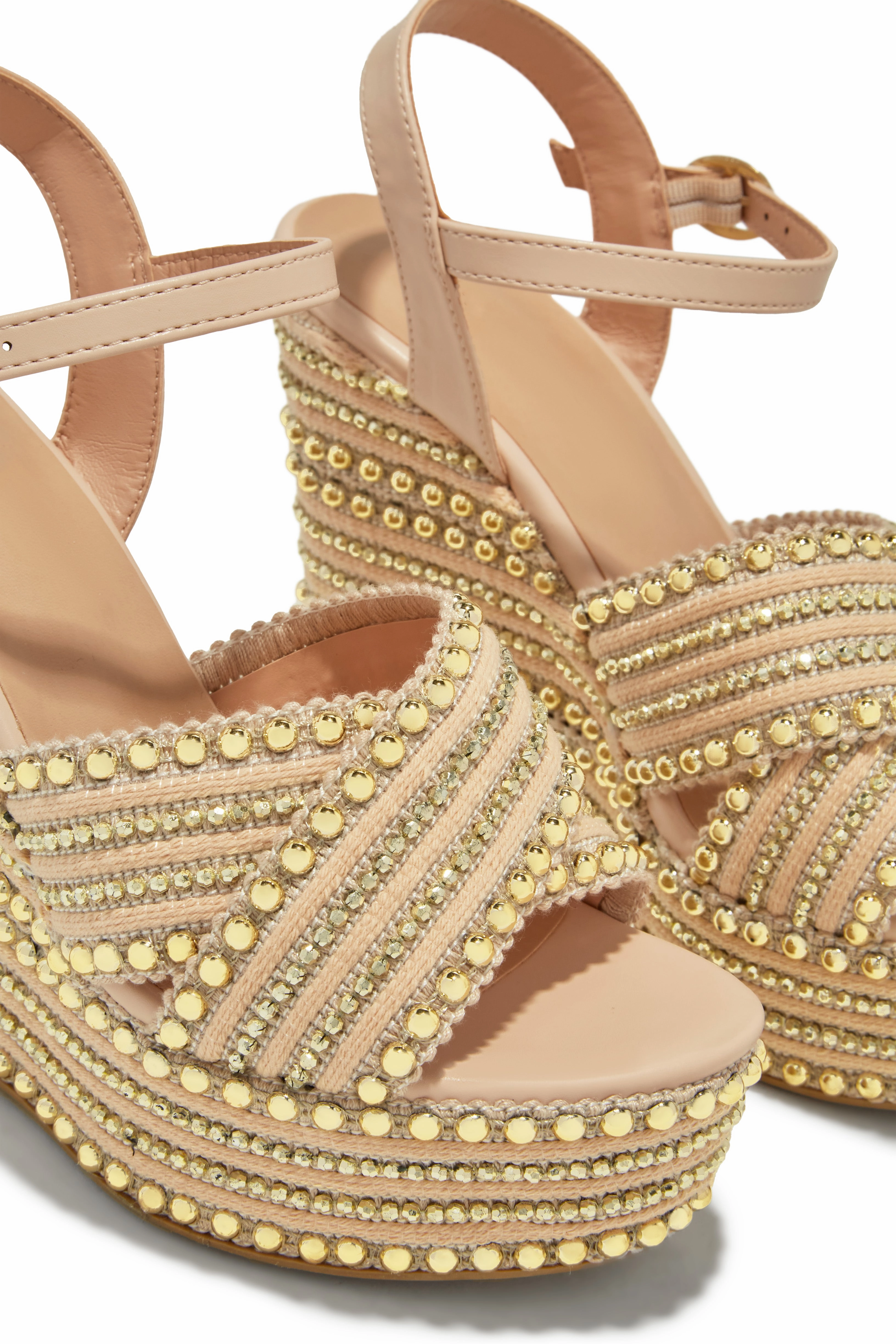 Nelo Platform Wedges - Nude