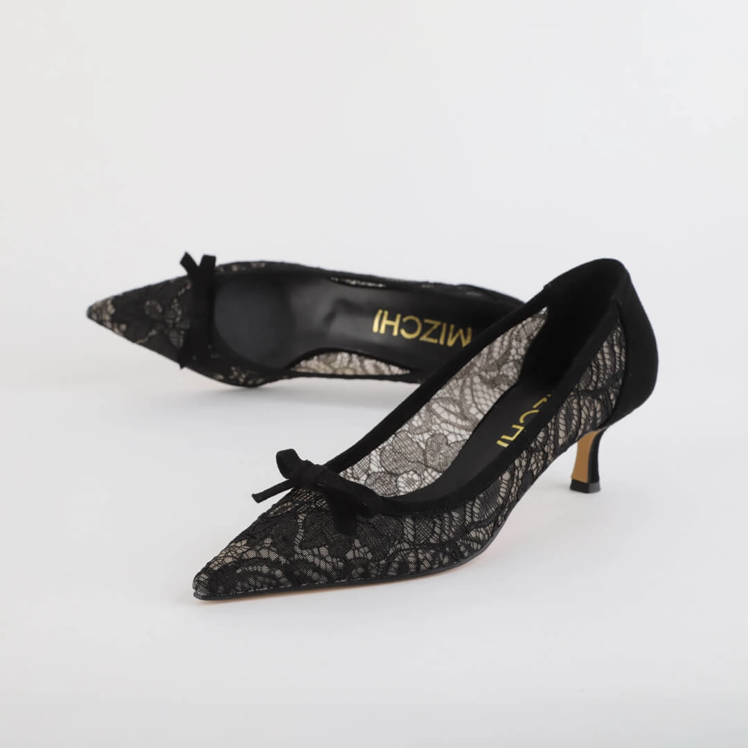 Orla - Lace Kitten Heel Pumps
