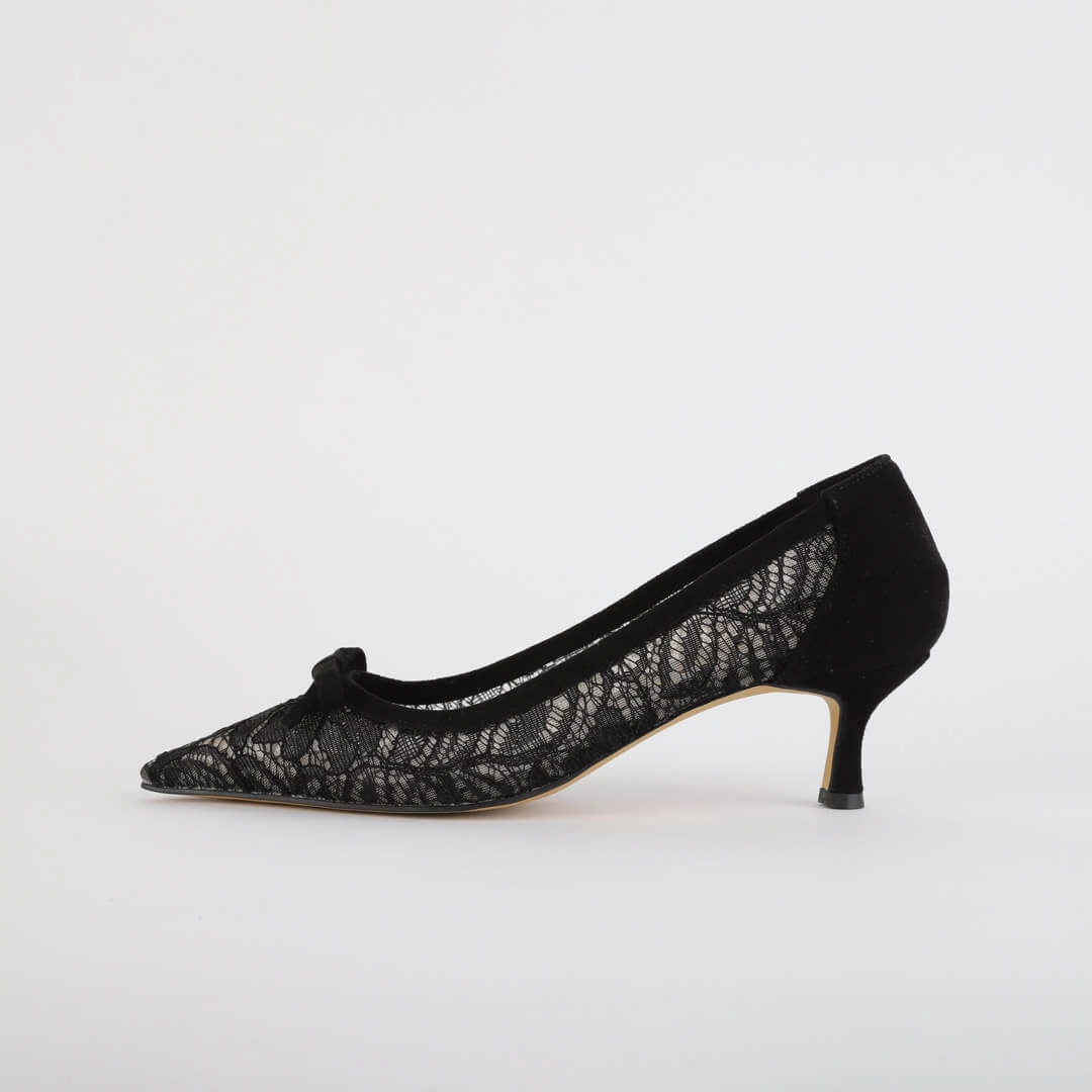 Orla - Lace Kitten Heel Pumps
