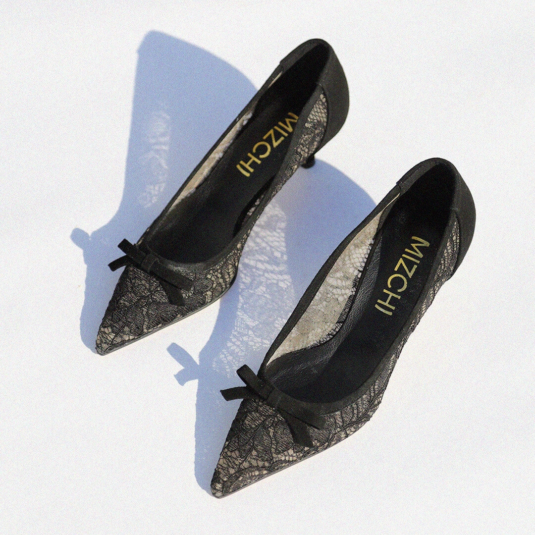 Orla - Lace Kitten Heel Pumps