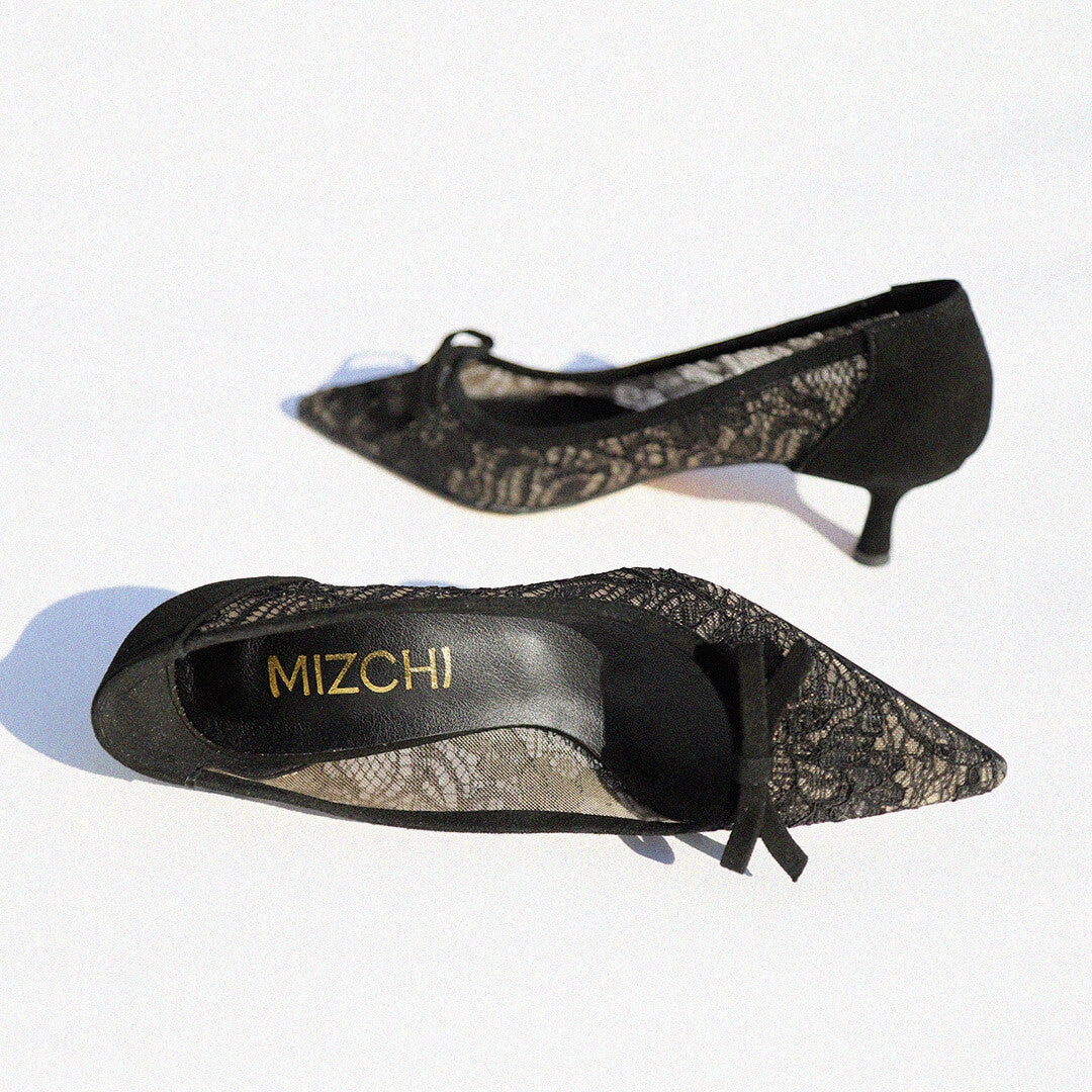 Orla - Lace Kitten Heel Pumps