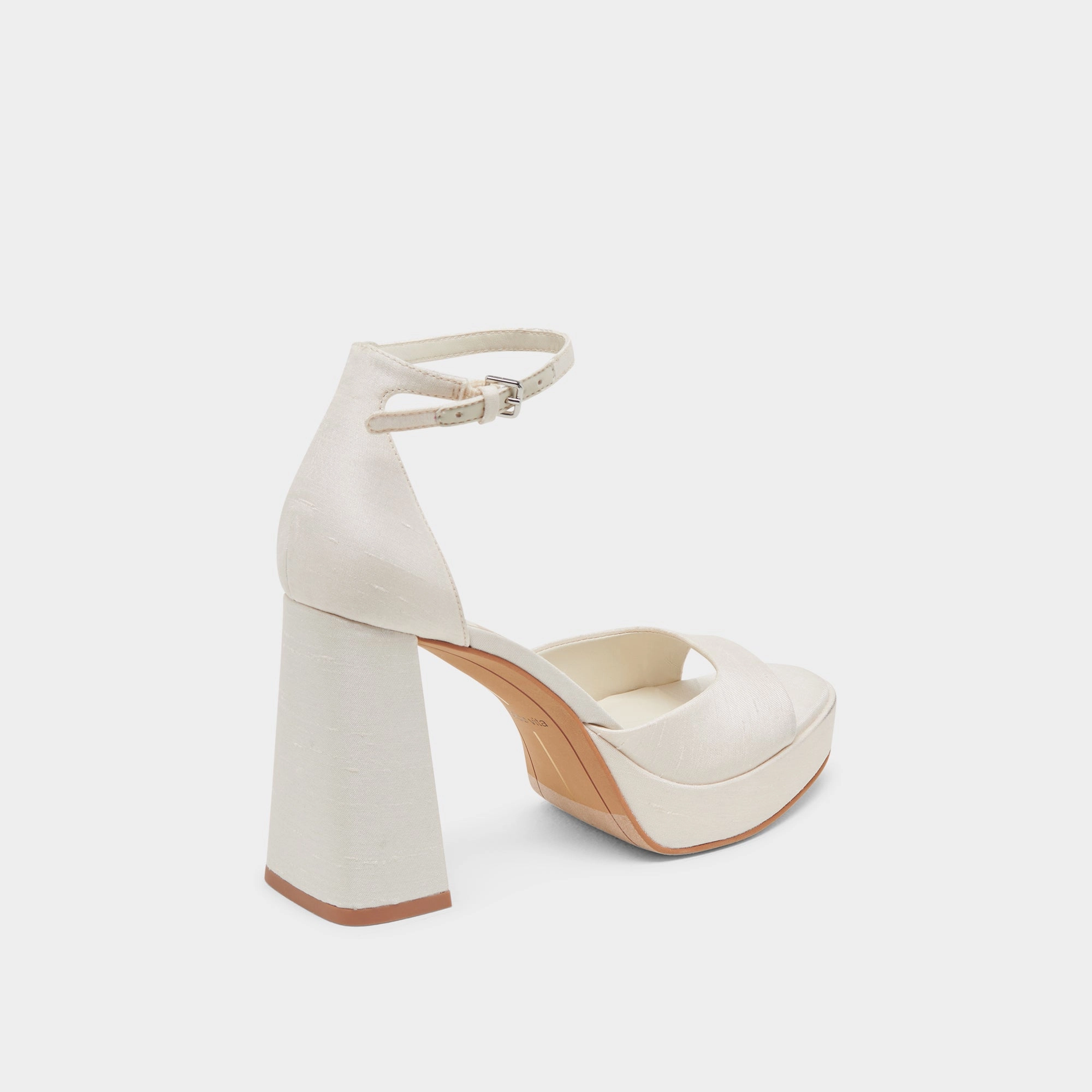 PANDRO HEELS WHITE SATIN