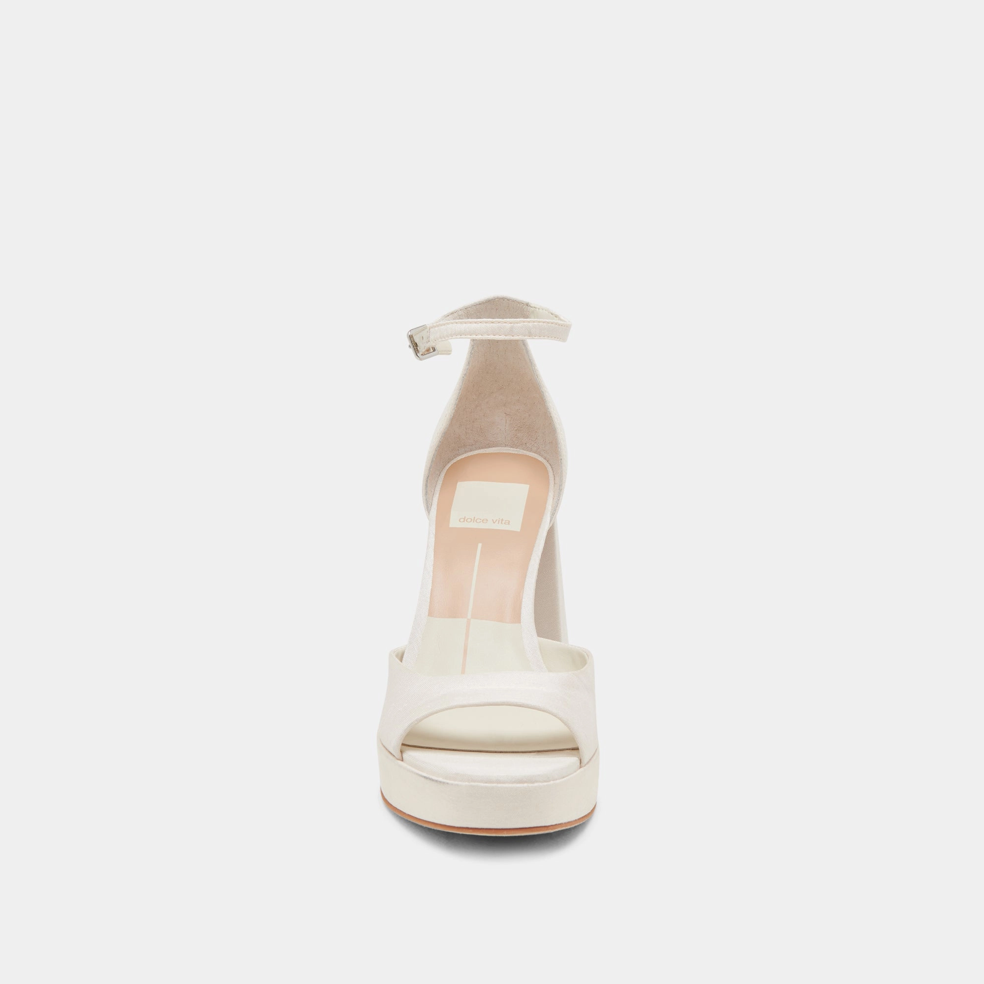 PANDRO WIDE HEELS WHITE SATIN