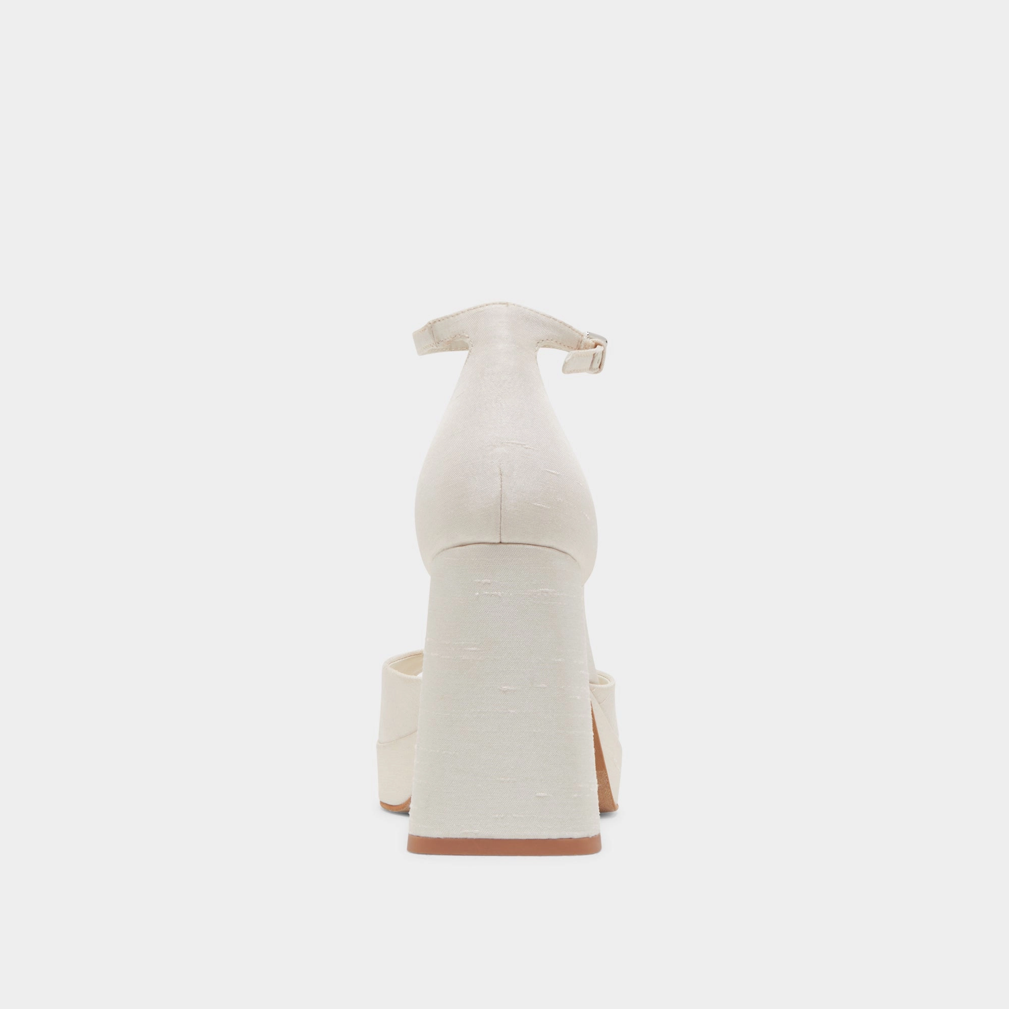 PANDRO WIDE HEELS WHITE SATIN