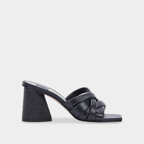 PAZLEE HEELS BLACK LEATHER