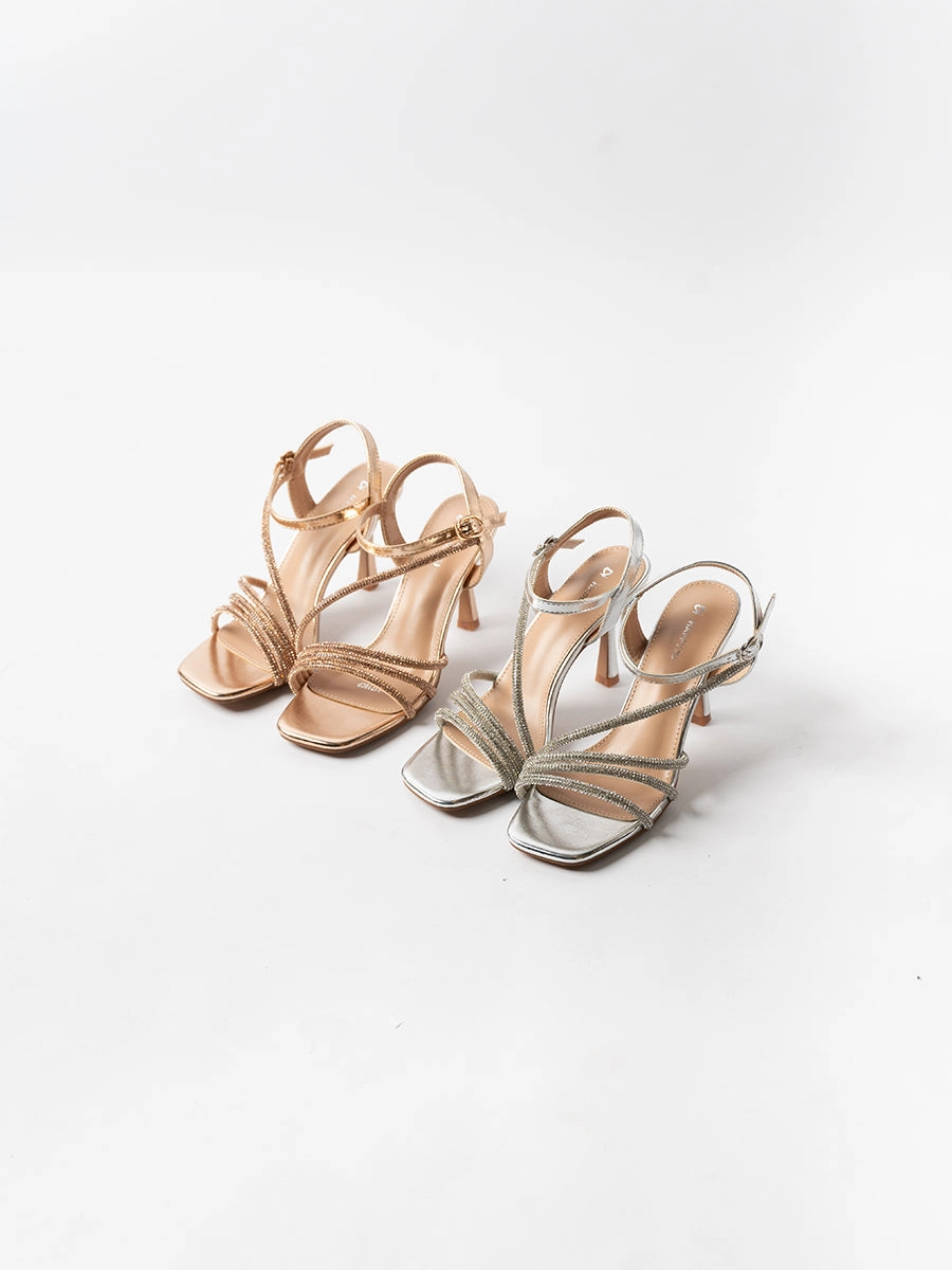 Peony Cross Glitter Heels