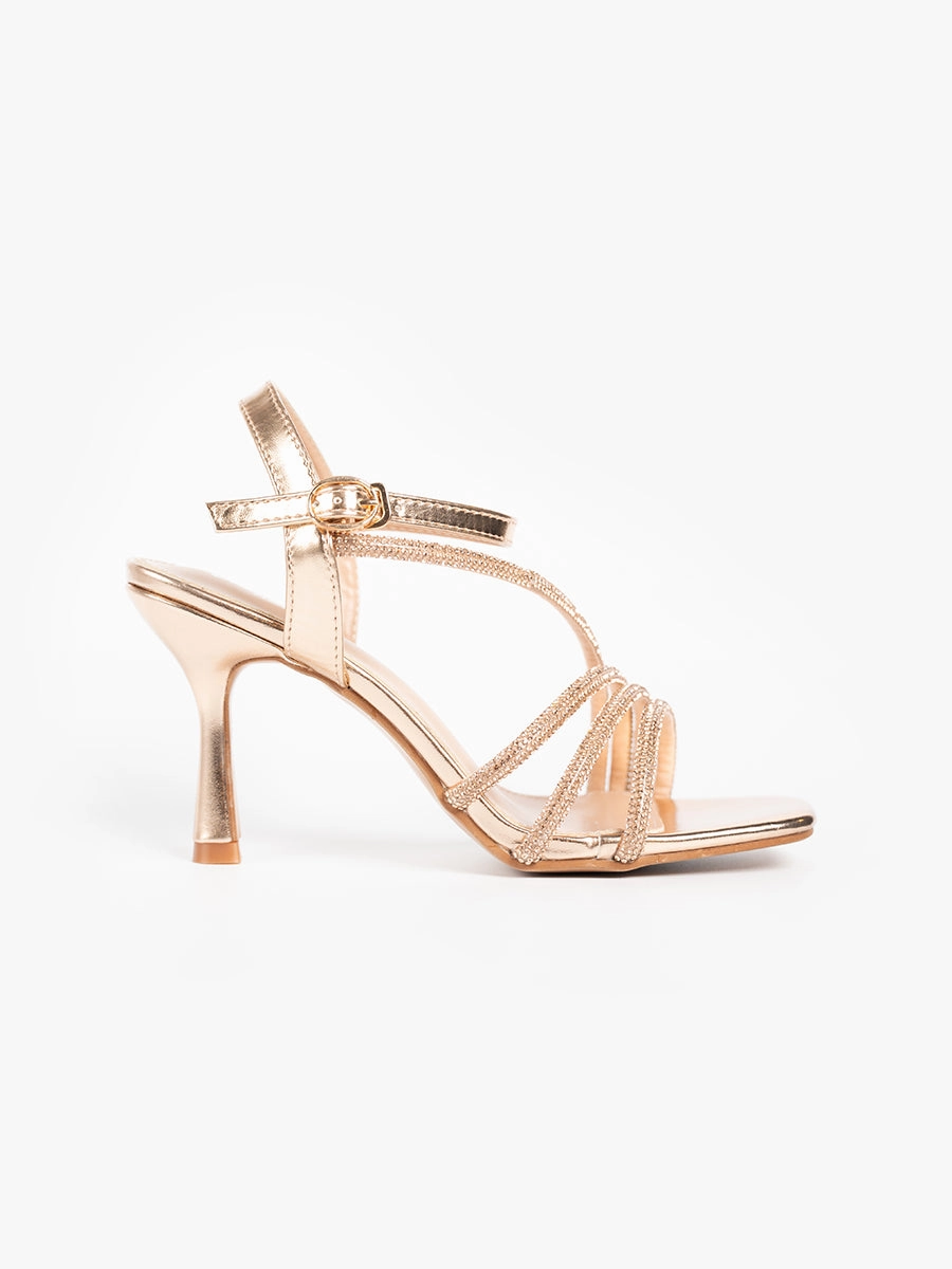 Peony Cross Glitter Heels
