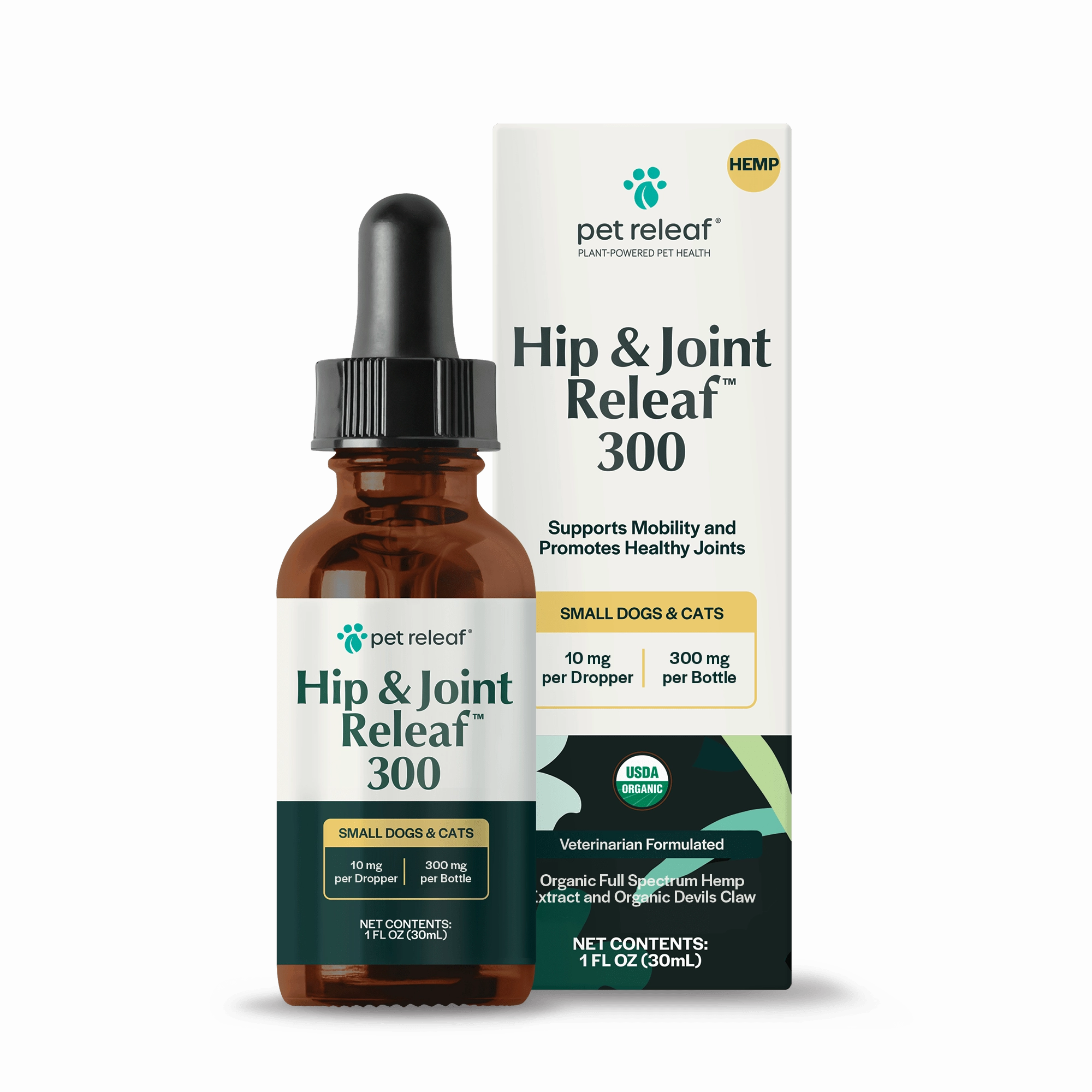 Pet Releaf Hip & Joint Releaf 300mg Hemp Oil for Dogs & Cats