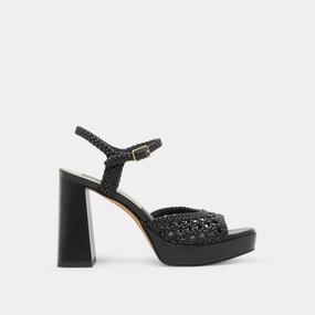 PEYTEN WIDE HEELS BLACK WOVEN STELLA