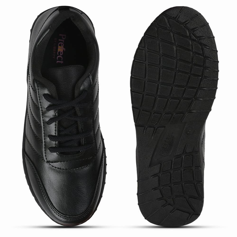 Prefect By Liberty Kids SCHOOL-PTM Black School Lacing Shoes