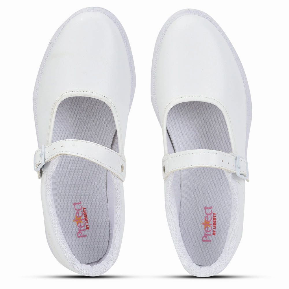 Prefect White Ballerina Dress School Shoes For Kids S/GIRL (N) By Liberty