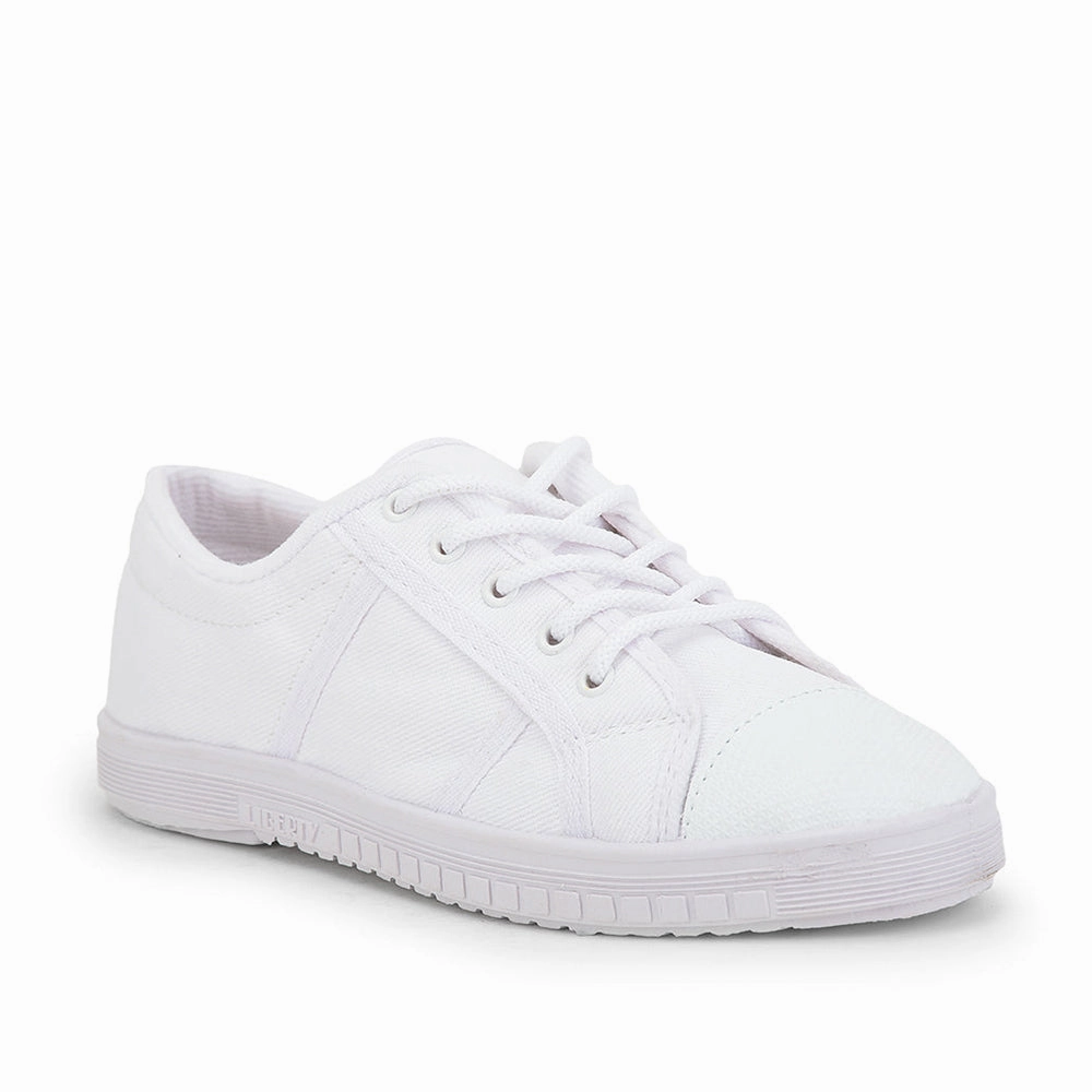 Prefect White Lacing PT School Shoes For Kids TENNIS-E By Liberty