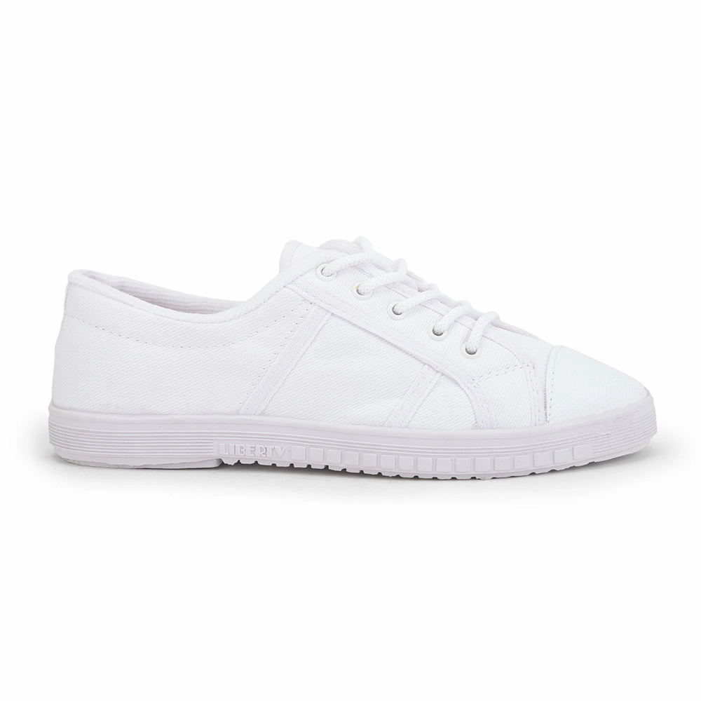 Prefect White Lacing PT School Shoes For Kids TENNIS-E By Liberty