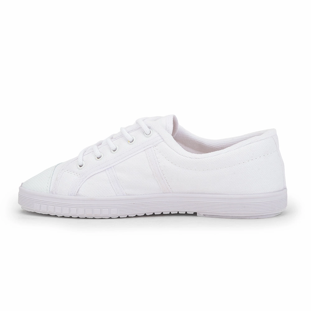 Prefect White Lacing PT School Shoes For Kids TENNIS-E By Liberty