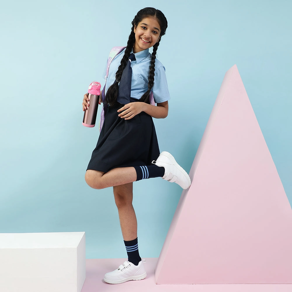 Prefect White Lacing Uniform School Shoes For Kids SCHOOLPTMV By Liberty