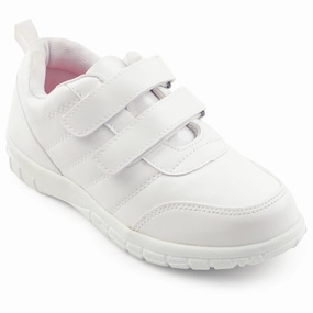 Prefect White Lacing Uniform School Shoes For Kids SCHOOLPTMV By Liberty