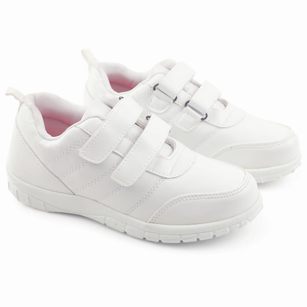 Prefect White Lacing Uniform School Shoes For Kids SCHOOLPTMV By Liberty