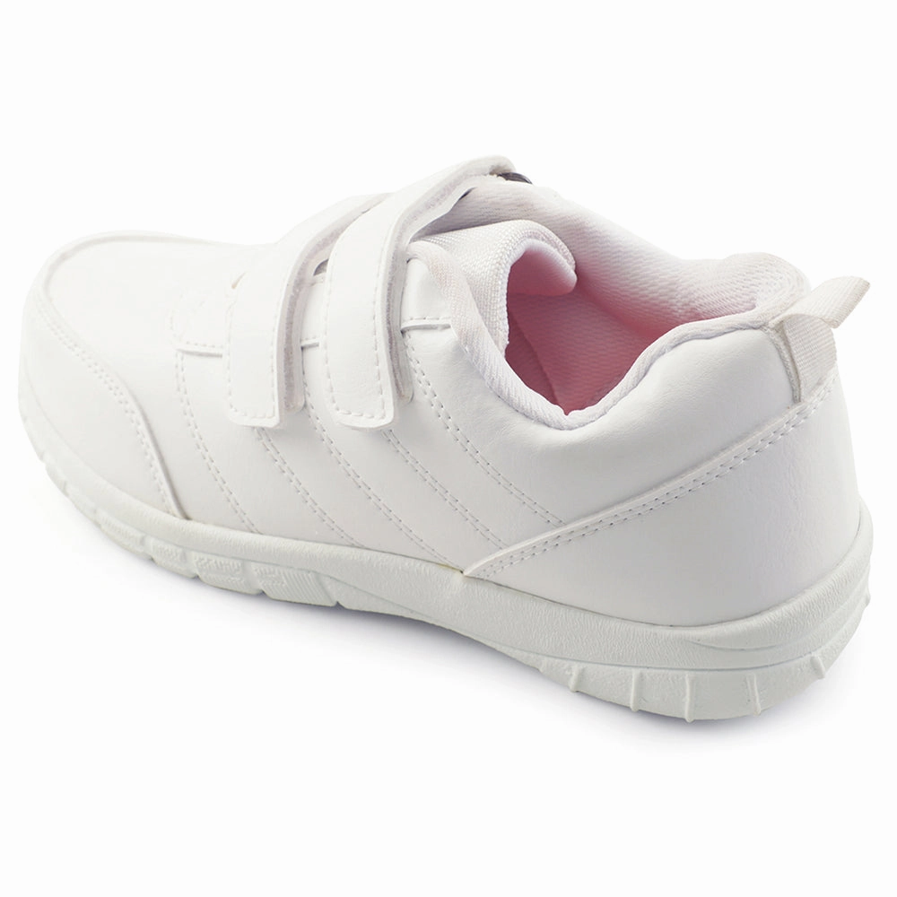 Prefect White Lacing Uniform School Shoes For Kids SCHOOLPTMV By Liberty