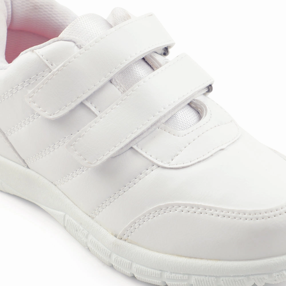Prefect White Lacing Uniform School Shoes For Kids SCHOOLPTMV By Liberty
