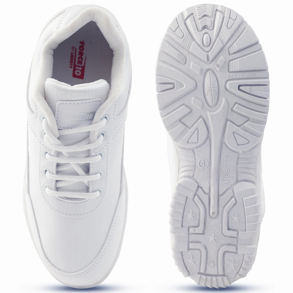 Prefect White Lacing Uniform School Shoes For Kids SCHZONE By Liberty