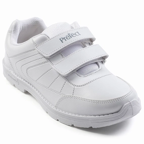 Prefect White Non Lacing Uniform School Shoes For Kids SCHOOLFUN By Liberty