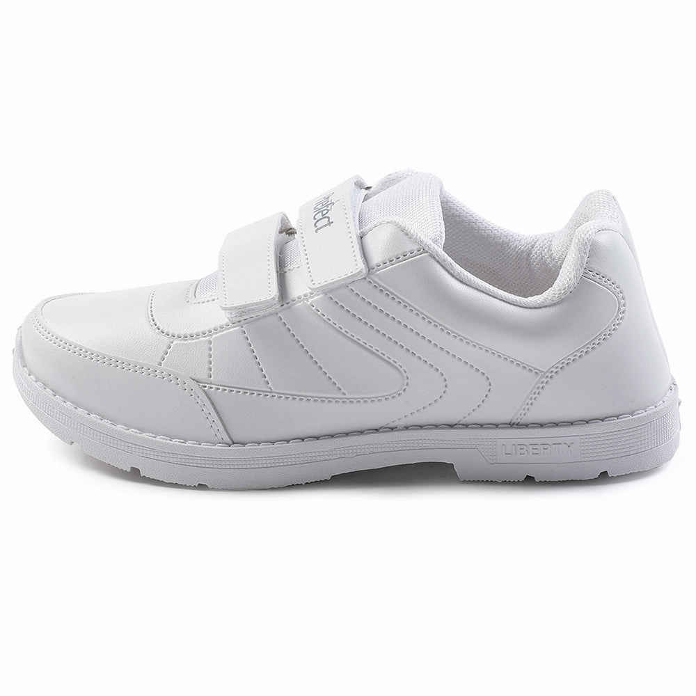 Prefect White Non Lacing Uniform School Shoes For Kids SCHOOLFUN By Liberty