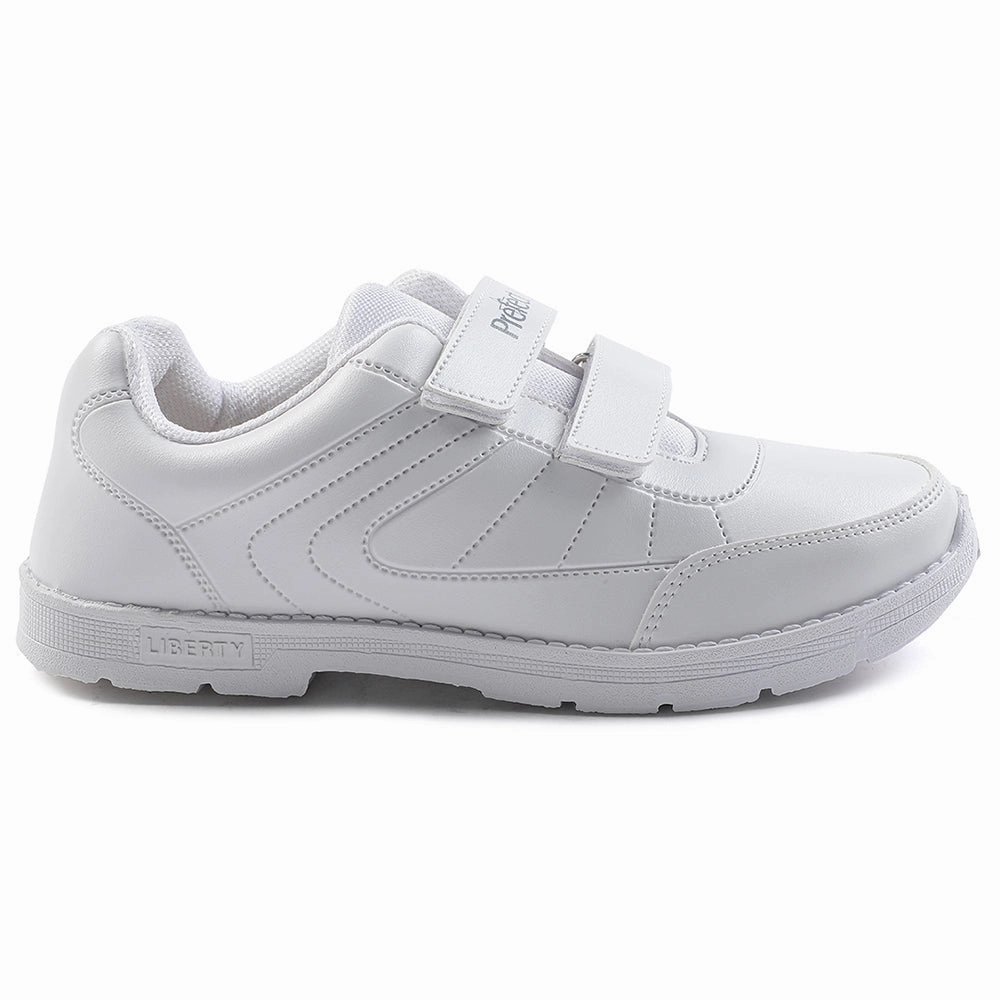 Prefect White Non Lacing Uniform School Shoes For Kids SCHOOLFUN By Liberty