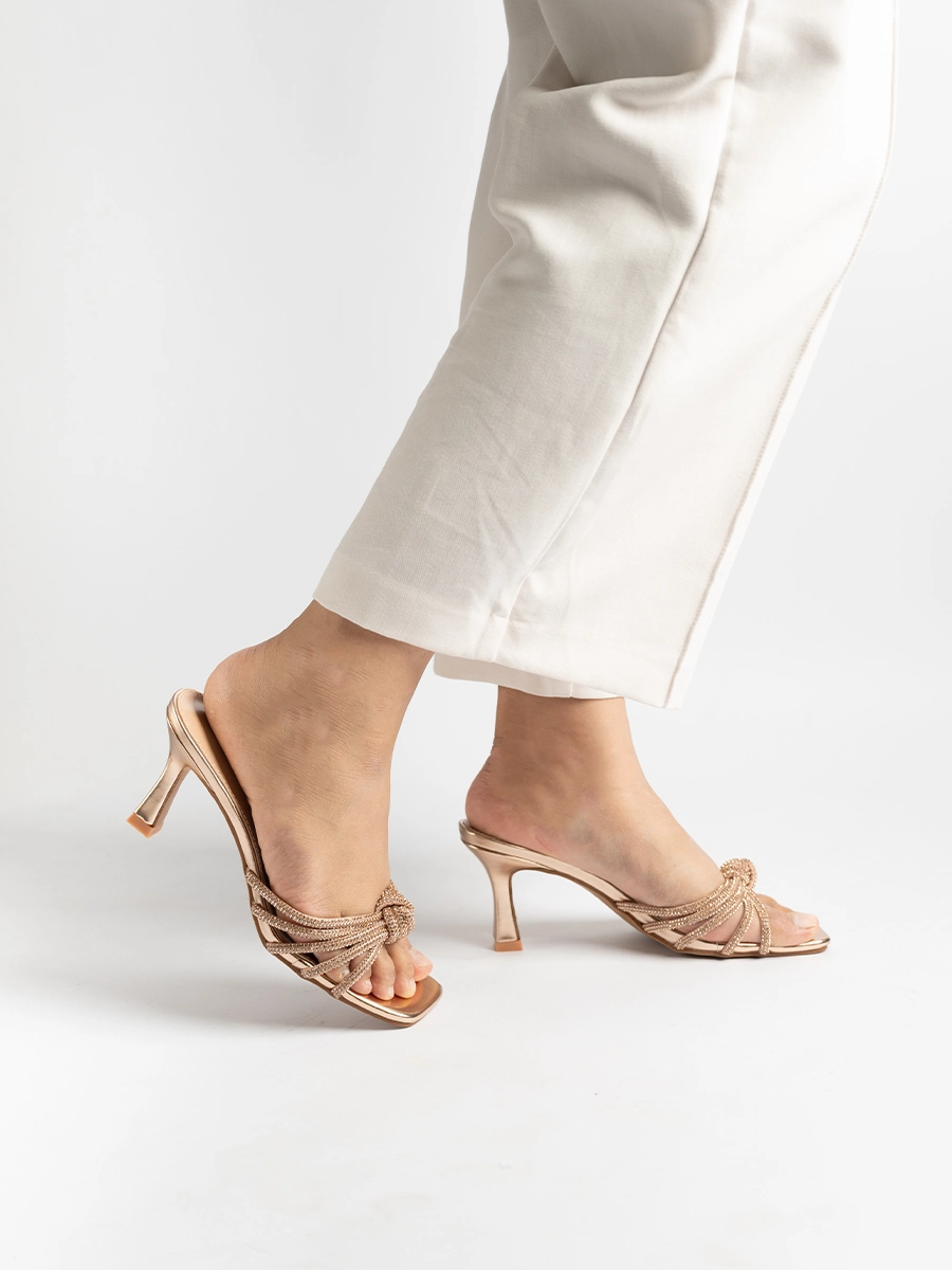Princess Knot Glitter Mules
