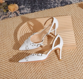 Punk Style Pointed Toe Slingback