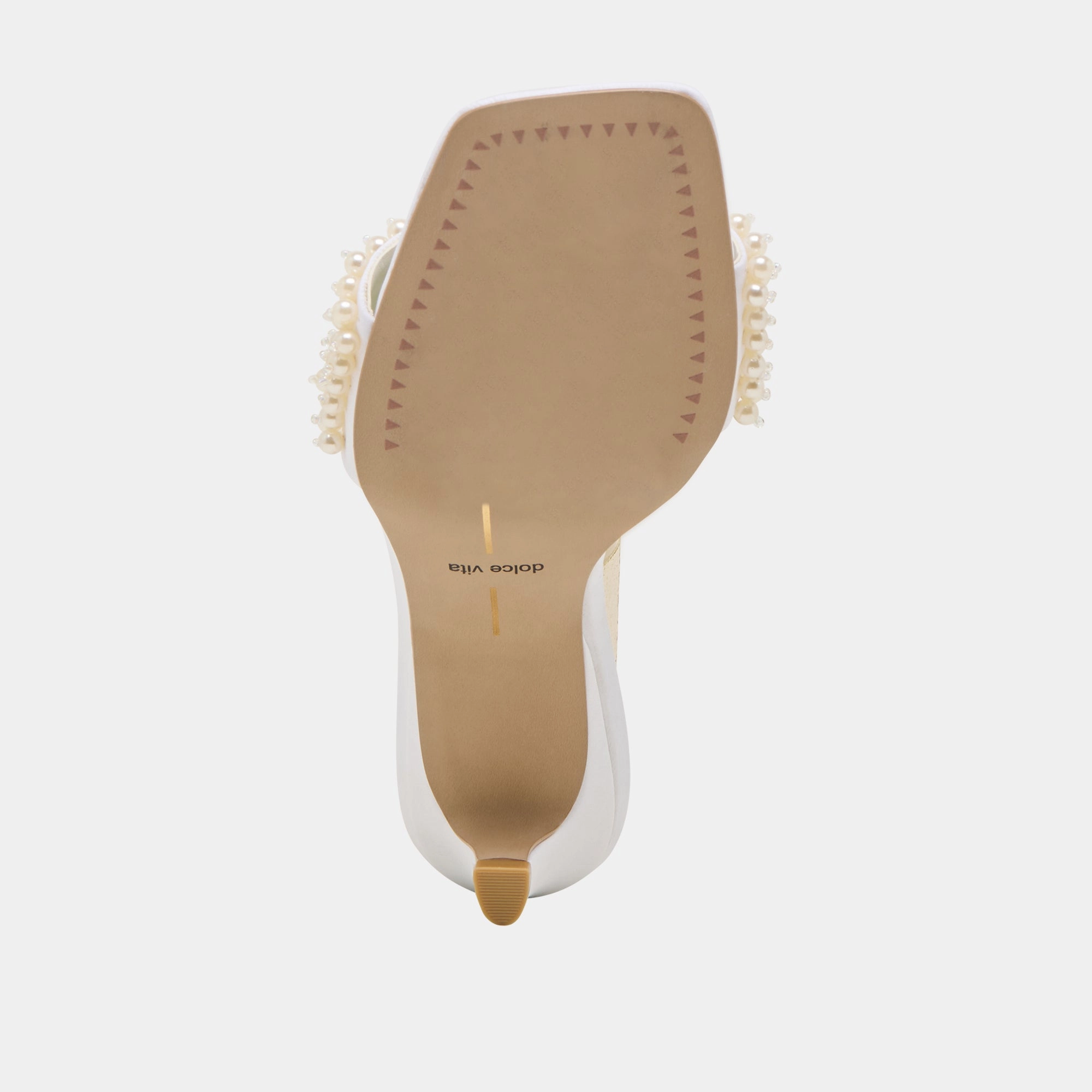 REXA PEARL HEELS OFF WHITE SATIN