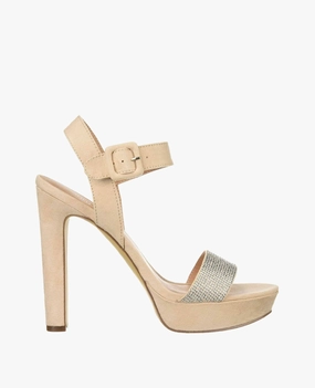 Rollo Embellished Platform Heel - Blush