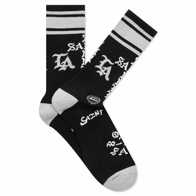 Saint Michael x Born x Raised Saint Sinner Socks - Black