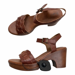 Sandals Heels Block By Boc In Brown, Size:10