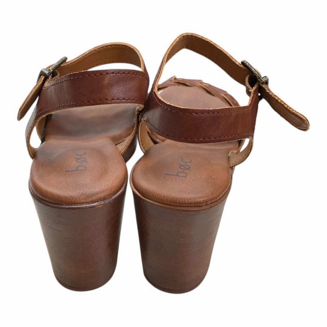 Sandals Heels Block By Boc In Brown, Size:10