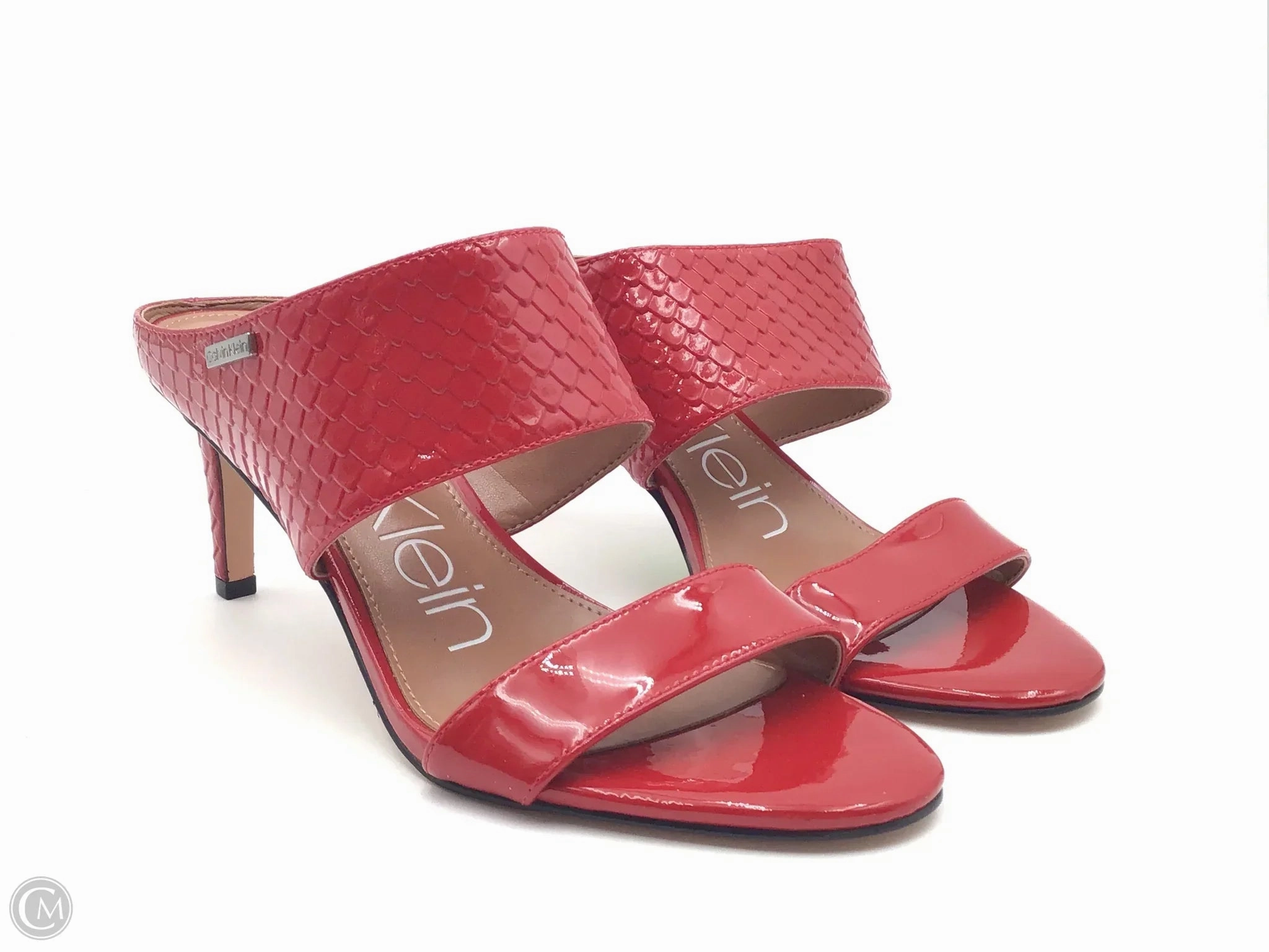 Sandals Heels Kitten By Calvin Klein In Red, Size: 7
