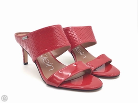 Sandals Heels Kitten By Calvin Klein In Red, Size: 7