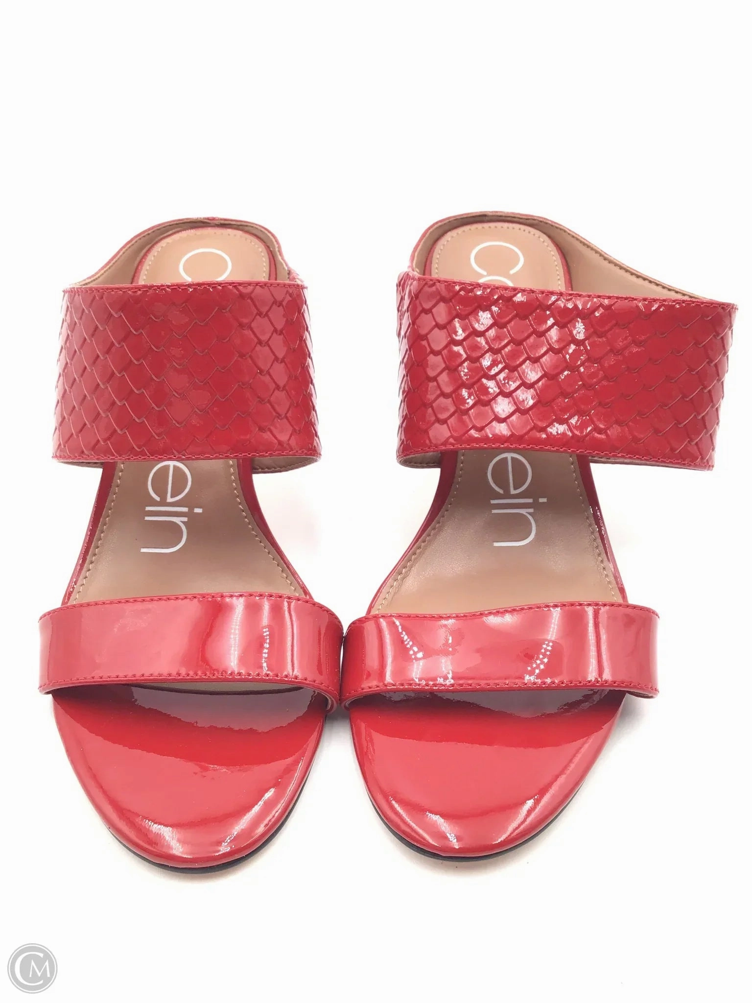 Sandals Heels Kitten By Calvin Klein In Red, Size: 7