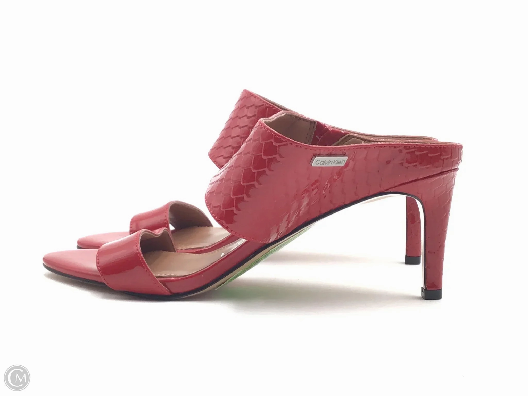 Sandals Heels Kitten By Calvin Klein In Red, Size: 7