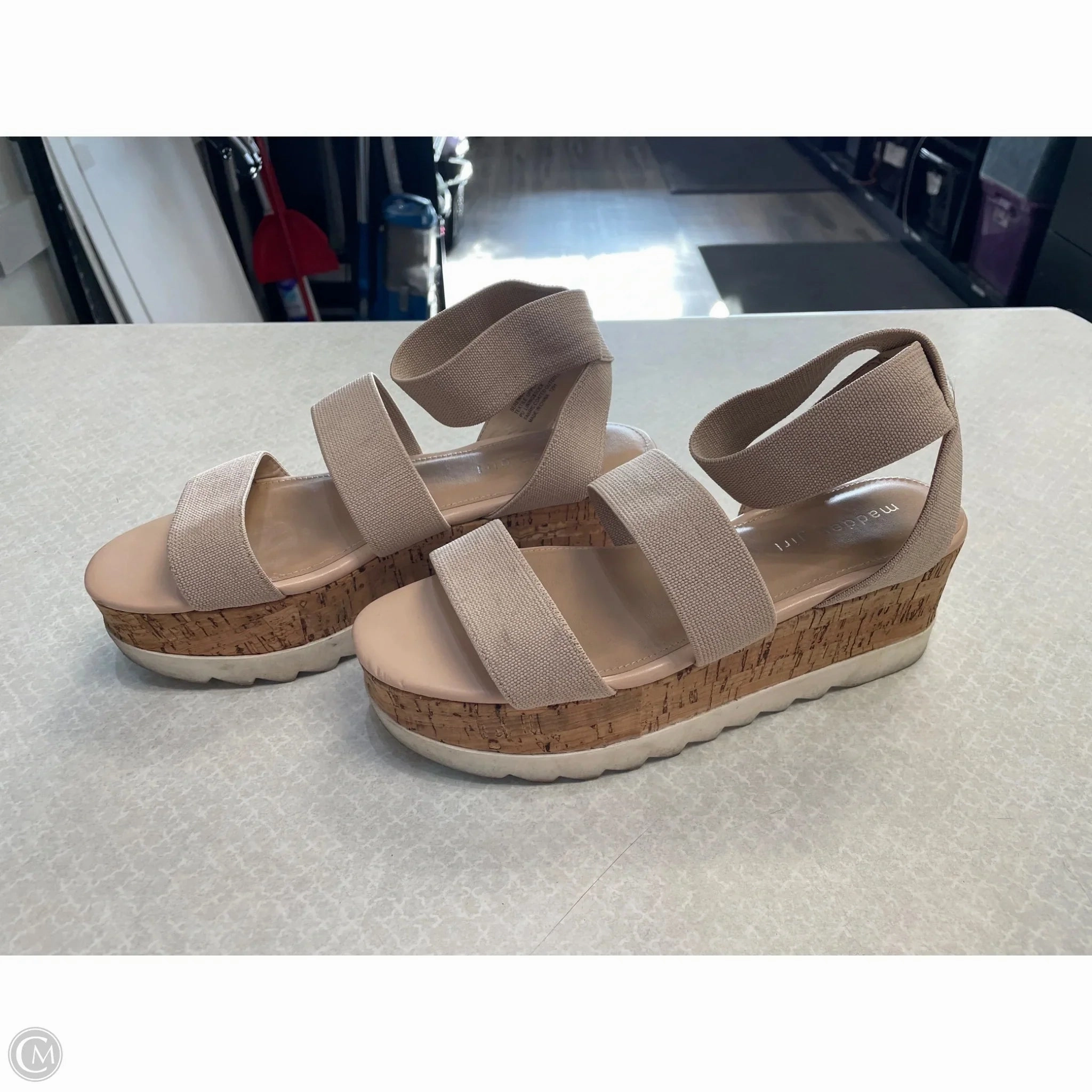 Sandals Heels Platform By Madden Girl In Tan, Size: 8