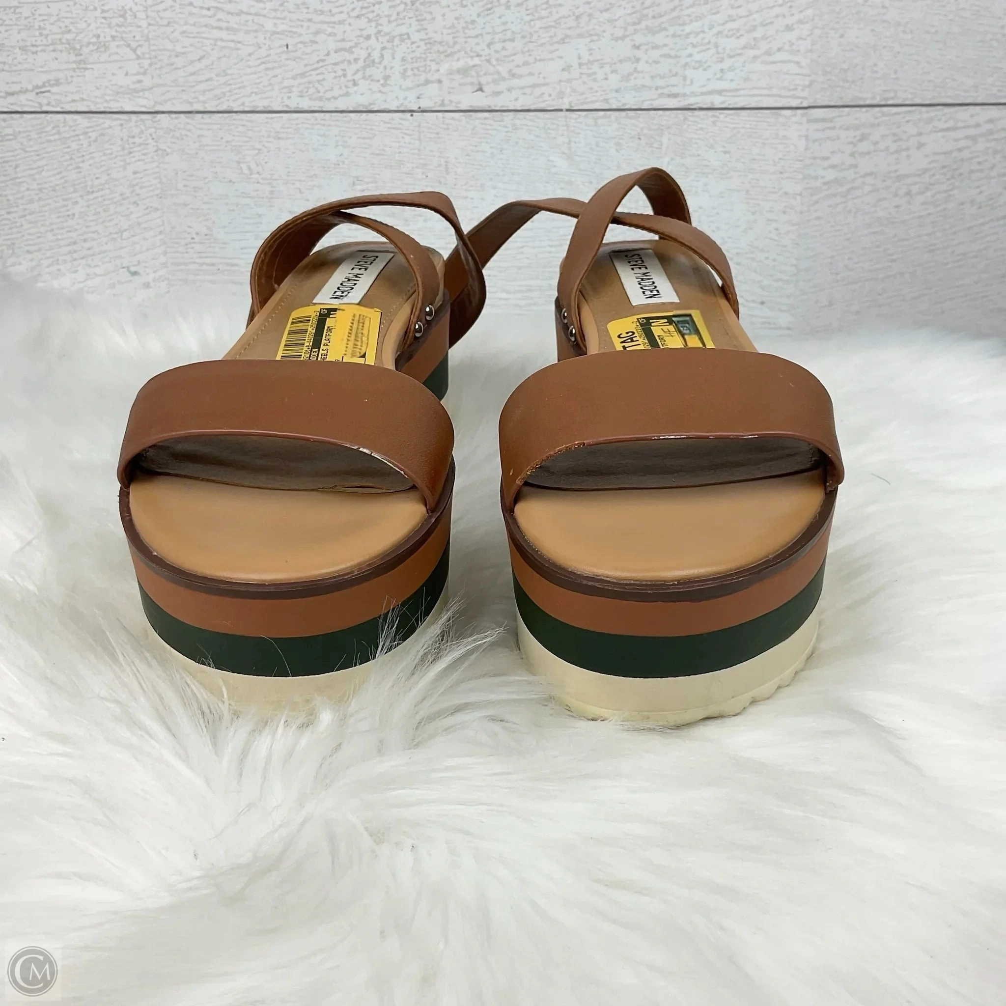 Sandals Heels Platform By Steve Madden In Brown, Size: 7
