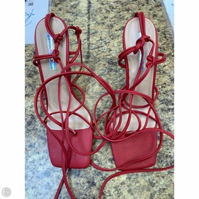 Sandals Heels Stiletto By Liliana In Red, Size: 7.5