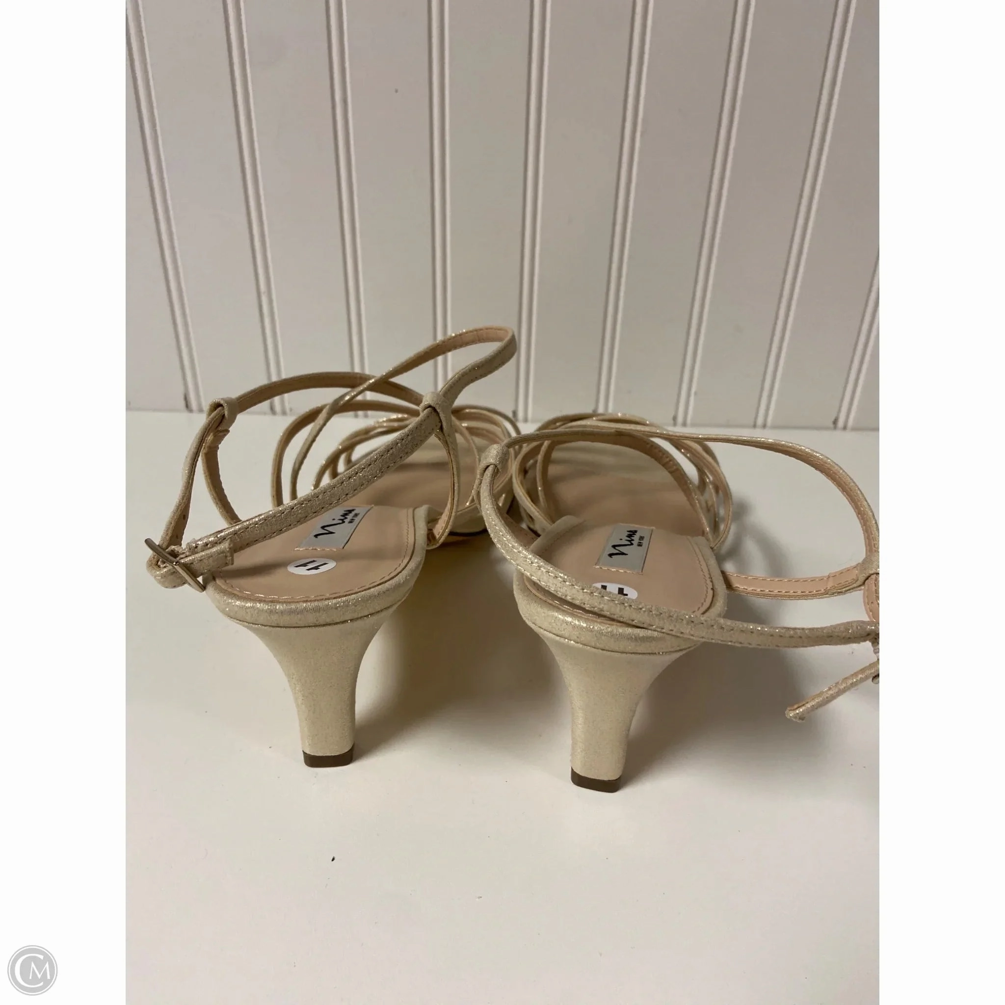 Sandals Heels Stiletto By Nina In Gold, Size: 11