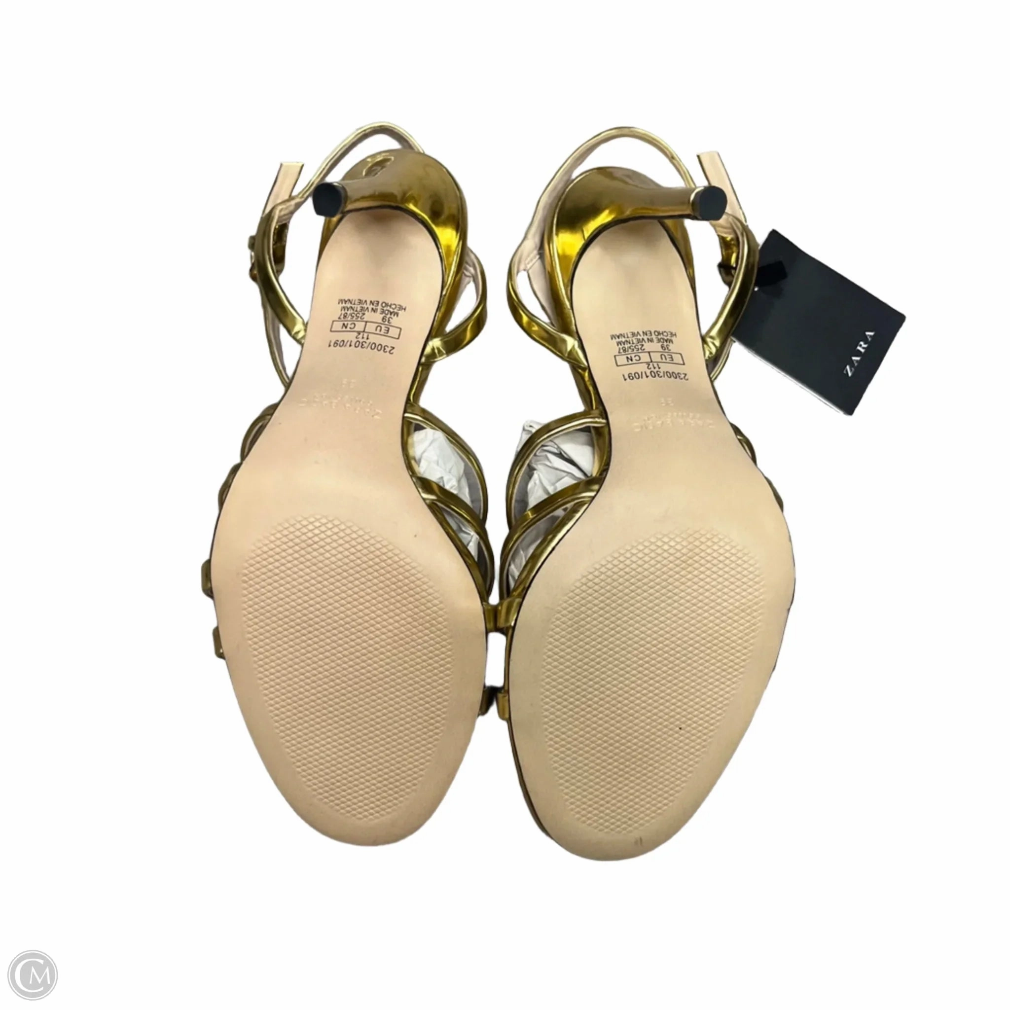 Sandals Heels Stiletto By Zara In Green, Size: 8.5