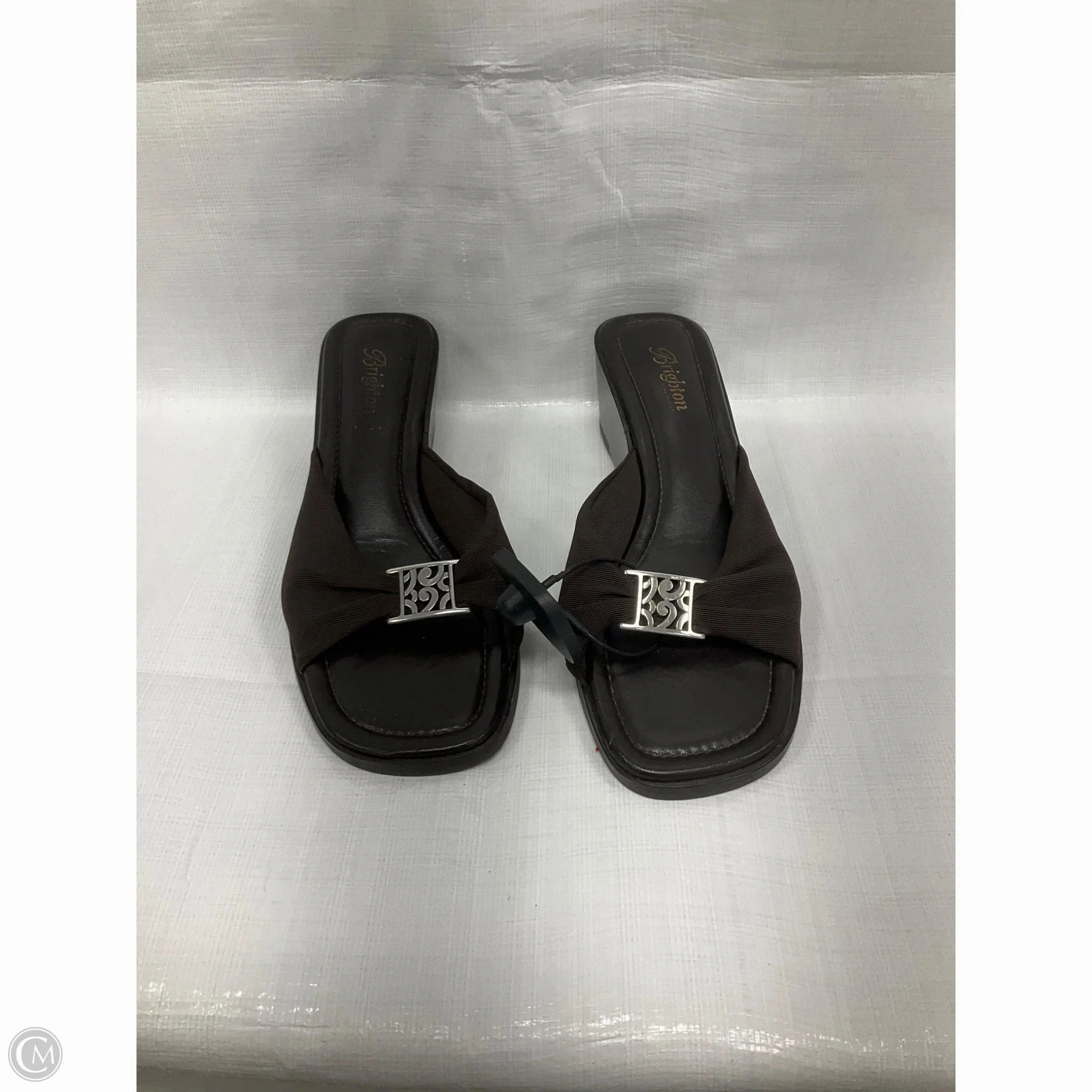 Sandals Heels Wedge By Brighton In Brown, Size: 9.5