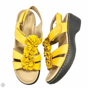 Sandals Heels Wedge By Clarks In Yellow, Size: 9