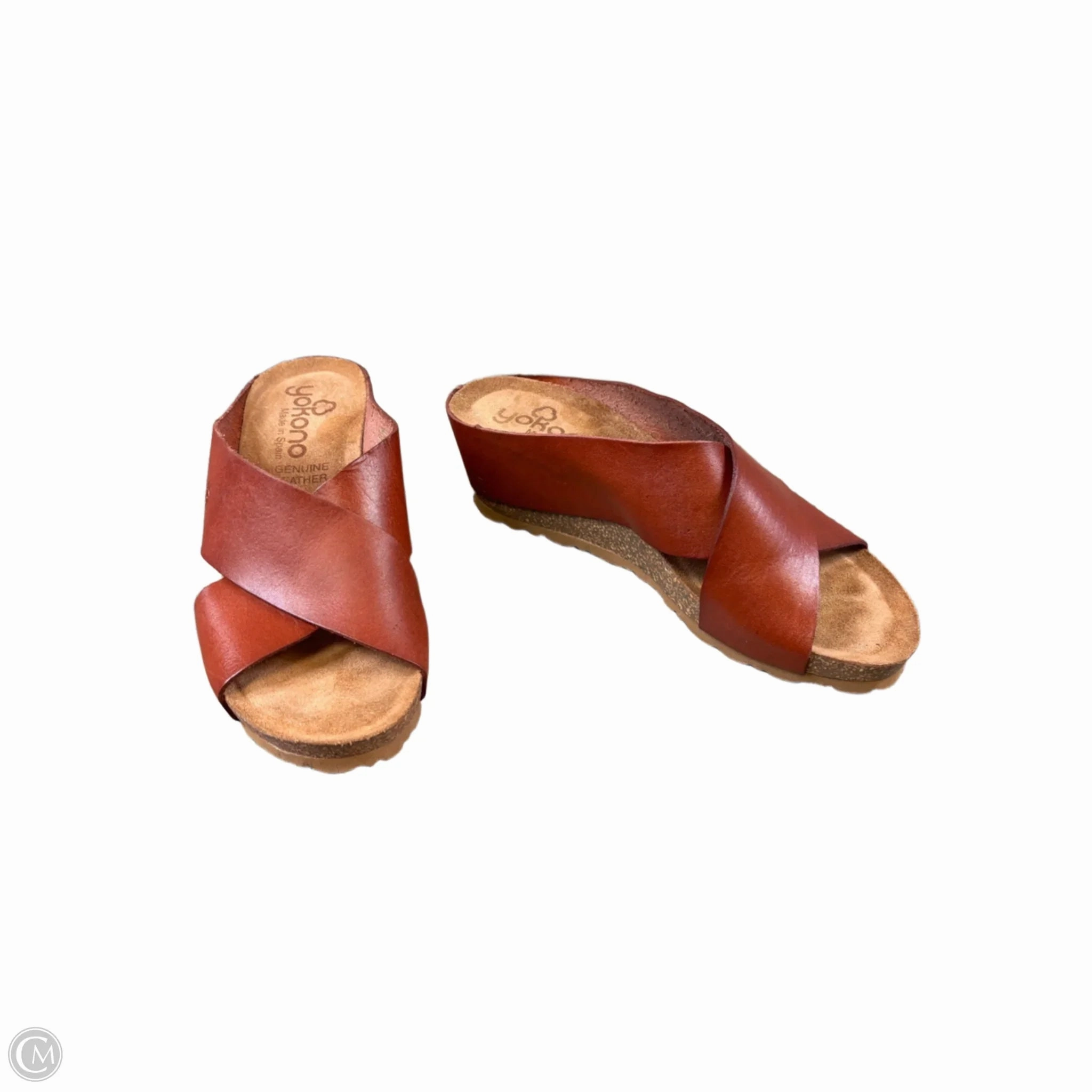 Sandals Heels Wedge By Cme In Orange, Size: 8